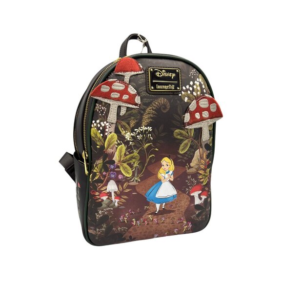 Loungefly Disney Alice in Wonderland Alice Mushrooms Mini Backpack Exclusive New - Picture 1 of 7
